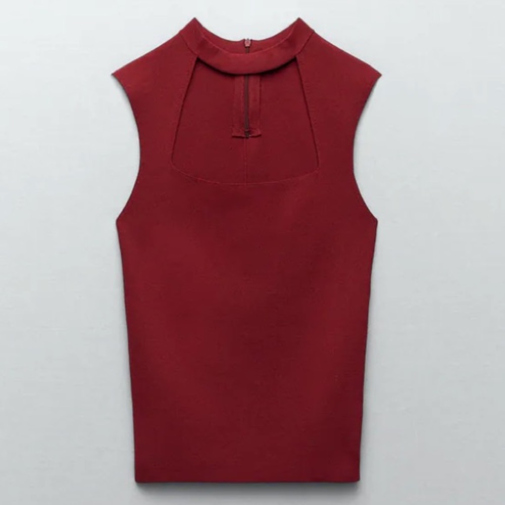 ZARA Square Neck Knit Top